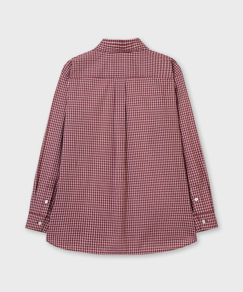 PLAC WOMEN(プレイス・ウィメン)の「カーブヘムシャツバーガンディ(チェック)(シャツ/ブラウス・レディース・バーガンディー・O/S)」の5枚目の写真
