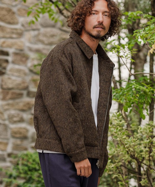 CAMBIO(カンビオ)の「mj11891-Melange Shaggy Wool Work Jacket ワークジャケット(PF-262-021)(その他アウター・メンズ・カーキ/グレー・L/M)」の2枚目の写真
