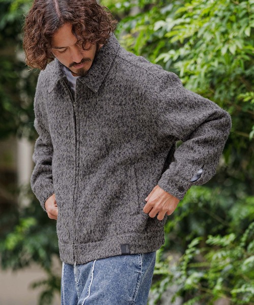 CAMBIO(カンビオ)の「mj11891-Melange Shaggy Wool Work Jacket ワークジャケット(PF-262-021)(その他アウター・メンズ・カーキ/グレー・L/M)」の4枚目の写真