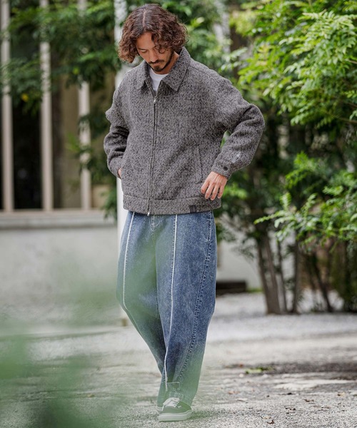 CAMBIO(カンビオ)の「mj11891-Melange Shaggy Wool Work Jacket ワークジャケット(PF-262-021)(その他アウター・メンズ・カーキ/グレー・L/M)」の5枚目の写真