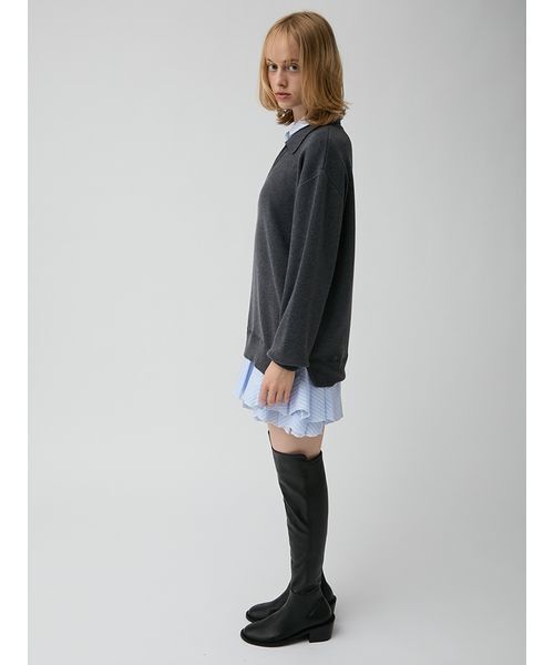 LILY BROWN（リリーブラウン）の「シャツドッキングニットミニワンピース（ワンピース・レディース・ピンクベージュ/ブラウン/グレー・F）」の7枚目の写真