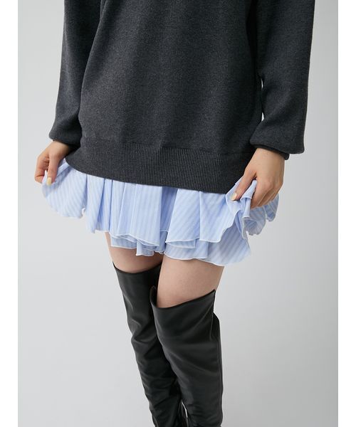 LILY BROWN（リリーブラウン）の「シャツドッキングニットミニワンピース（ワンピース・レディース・ピンクベージュ/ブラウン/グレー・F）」の10枚目の写真