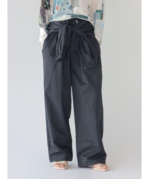 :ETHROF(イーサオブ)の「2WAY WAIST-WRAP WIDE PANTS(その他パンツ・レディース・ネイビー/ブラック/ブラウン・MEDIUM)」の3枚目の写真