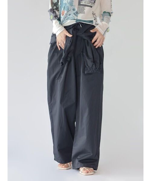 :ETHROF(イーサオブ)の「2WAY WAIST-WRAP WIDE PANTS(その他パンツ・レディース・ネイビー/ブラック/ブラウン・MEDIUM)」の19枚目の写真