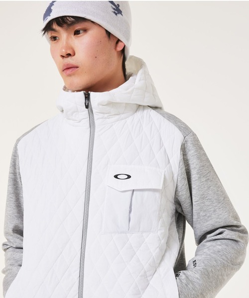 OAKLEY(オークリー)の「【最新】 オークリー OAKLEY HYBRID PUFF FLEECE 8.0/ジャケット/ゴルフメンズコレクション/OAKLEY(その他アウター・メンズ・グレー×ホワイト/ブラック・M/L/XL/S)」の2枚目の写真
