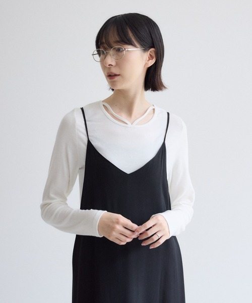 Paradise Picnic(パラダイスピクニック)の「SUGAR ROSE アシメスピンドルリブトップス(Tシャツ/カットソー・レディース・ホワイト/ブラック/チャコールグレー・FREE)」の15枚目の写真