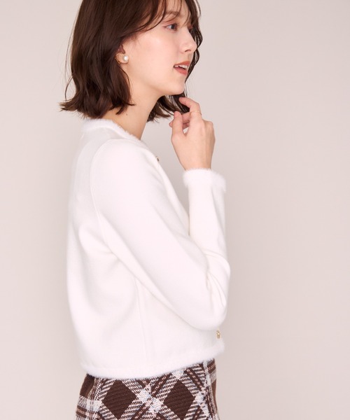 MISCH MASCH(ミッシュマッシュ)の「2026秋冬新作 ファートリミングニットジャケット(その他アウター・レディース・ベージュ/ブラック/ブルー系/ホワイト・フリ-)」の16枚目の写真
