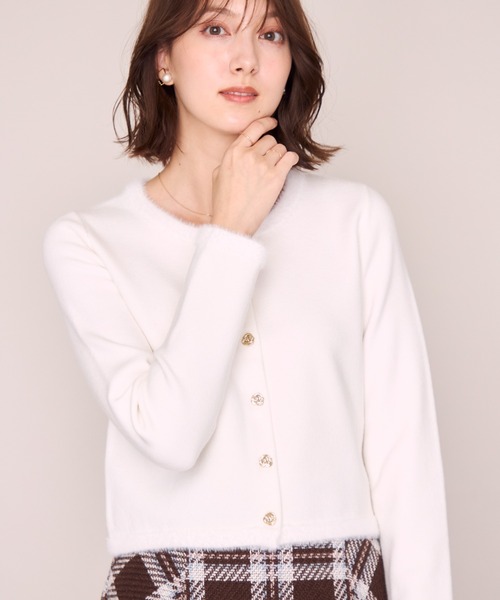 MISCH MASCH(ミッシュマッシュ)の「2026秋冬新作 ファートリミングニットジャケット(その他アウター・レディース・ベージュ/ブラック/ブルー系/ホワイト・フリ-)」の8枚目の写真