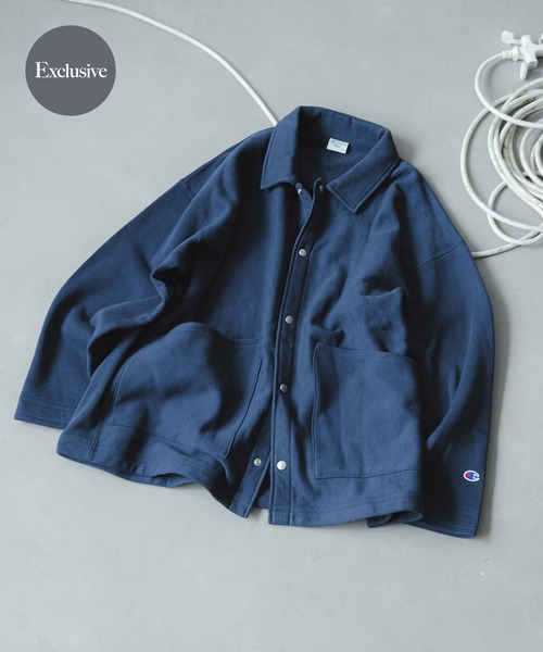 Champion（チャンピオン）の「『別注』Champion×DOORS　SWEAT COVERALL JACKET（カバーオール・メンズ・ライトブルー/ブラック/スミクロ/グレー/ネイビー/ブラウン/ライトピンク・MEDIUM/LARGE/X-LARGE）」の6枚目の写真