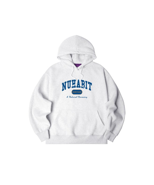NUHABIT(ニューハビット)の「N/H NU AGE オーバーサイズ 裏起毛フーディ_メランジホワイト (SOH4-4NH1196)(パーカー・メンズ・ライトグレー・MEDIUM/X-LARGE/LARGE)」の1枚目の写真