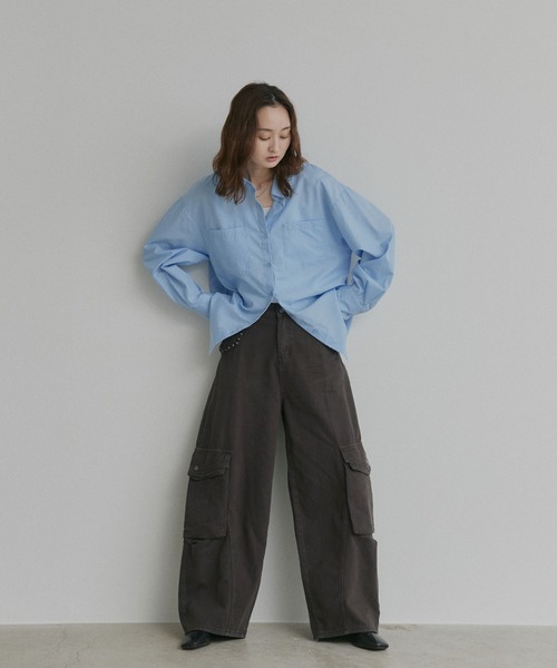 ad thie（アドティエ）の「スタッズデザイン カーゴパンツ（カーゴパンツ・レディース・ベージュ/グレー・MEDIUM/LARGE）」の3枚目の写真