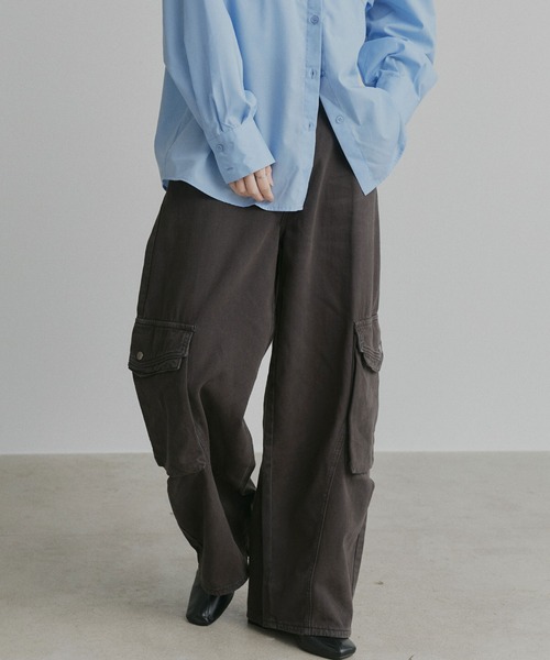ad thie（アドティエ）の「スタッズデザイン カーゴパンツ（カーゴパンツ・レディース・ベージュ/グレー・MEDIUM/LARGE）」の6枚目の写真