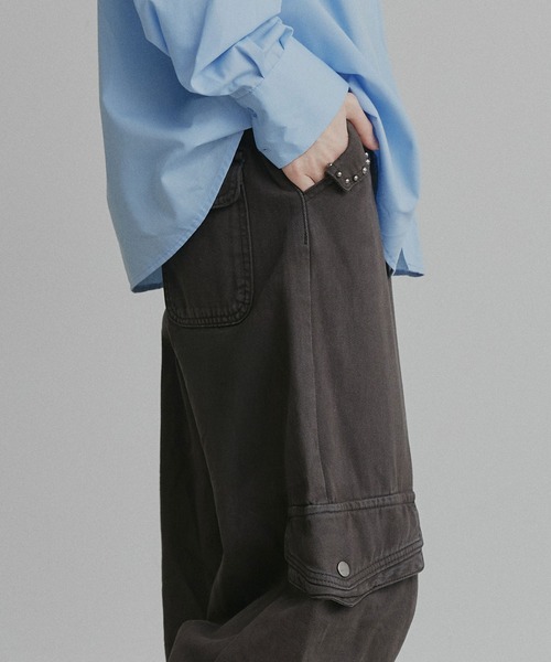 ad thie（アドティエ）の「スタッズデザイン カーゴパンツ（カーゴパンツ・レディース・ベージュ/グレー・MEDIUM/LARGE）」の8枚目の写真