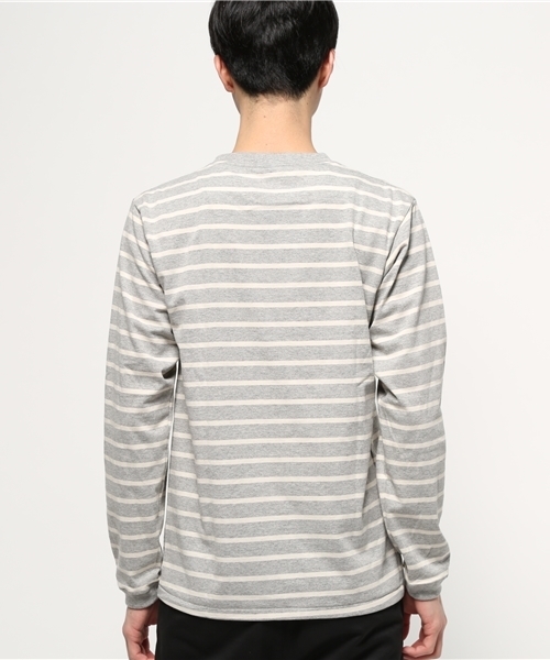 Velva Sheen(ベルバシーン)の「【Velva Sheen】ベルバシーン UNEVENボーダー 長袖Tシャツ(Tシャツ/カットソー・メンズ・ヘザーグレー/オートミール・LARGE/MEDIUM/SMALL)」の4枚目の写真