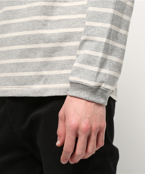 Velva Sheen(ベルバシーン)の「【Velva Sheen】ベルバシーン UNEVENボーダー 長袖Tシャツ(Tシャツ/カットソー・メンズ・ヘザーグレー/オートミール・LARGE/MEDIUM/SMALL)」の6枚目の写真