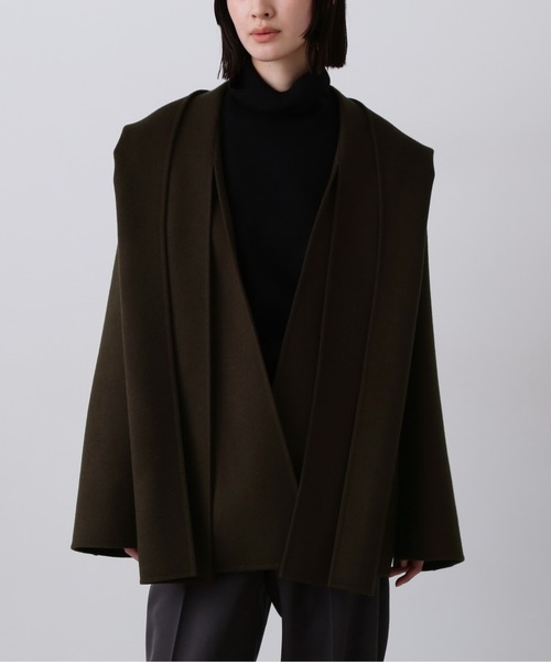 YLEVE（イレーヴ）の「YLEVE / SUPER 100`S WOOL DOUBLE CLOTH HOODED COAT（ダウンジャケット/コート・レディース・グレー/ブラウン・2/1/0）」の5枚目の写真