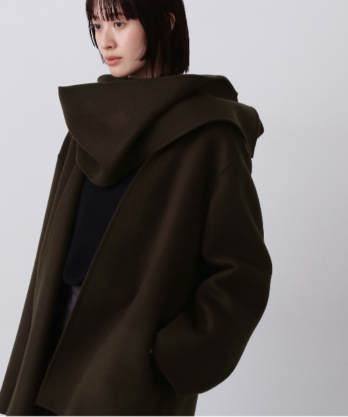 YLEVE（イレーヴ）の「YLEVE / SUPER 100`S WOOL DOUBLE CLOTH HOODED COAT（ダウンジャケット/コート・レディース・グレー/ブラウン・2/1/0）」の10枚目の写真