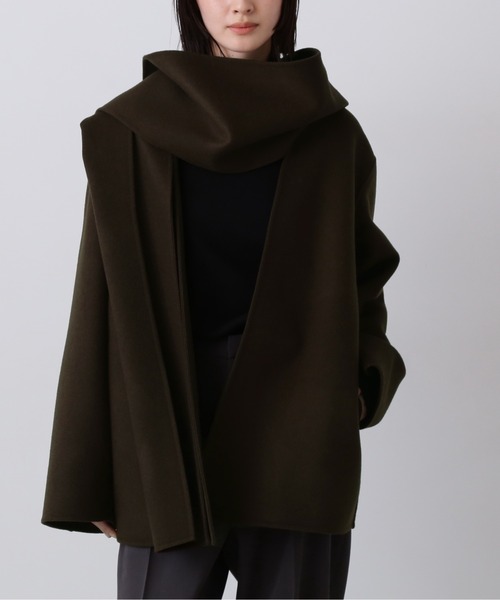 YLEVE（イレーヴ）の「YLEVE / SUPER 100`S WOOL DOUBLE CLOTH HOODED COAT（ダウンジャケット/コート・レディース・グレー/ブラウン・2/1/0）」の11枚目の写真