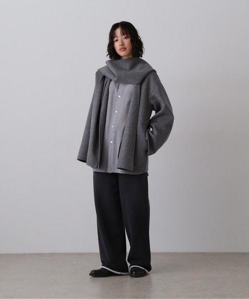 YLEVE（イレーヴ）の「YLEVE / SUPER 100`S WOOL DOUBLE CLOTH HOODED COAT（ダウンジャケット/コート・レディース・グレー/ブラウン・2/1/0）」の14枚目の写真