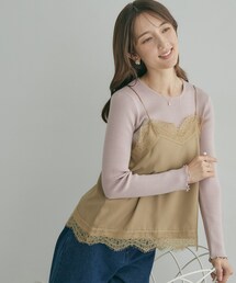 メローフリルニット&レースキャミセット