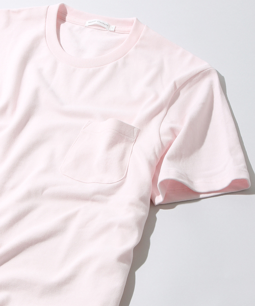 WEGO（ウィゴー）の「WEGO/ヘビーコットンポケットTシャツ（Tシャツ/カットソー・メンズ・ピンク/ホワイト/サックスブルー/ネイビー・LARGE/SMALL/MEDIUM）」の4枚目の写真