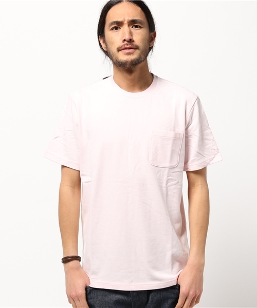 WEGO（ウィゴー）の「WEGO/ヘビーコットンポケットTシャツ（Tシャツ/カットソー・メンズ・ピンク/ホワイト/サックスブルー/ネイビー・LARGE/SMALL/MEDIUM）」の18枚目の写真