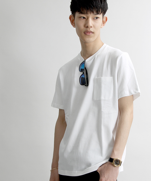 WEGO（ウィゴー）の「WEGO/ヘビーコットンポケットTシャツ（Tシャツ/カットソー・メンズ・ピンク/ホワイト/サックスブルー/ネイビー・LARGE/SMALL/MEDIUM）」の11枚目の写真