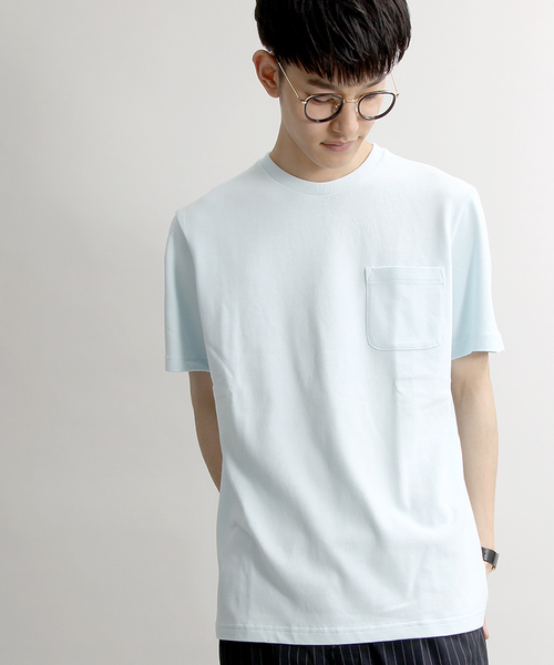 WEGO（ウィゴー）の「WEGO/ヘビーコットンポケットTシャツ（Tシャツ/カットソー・メンズ・ピンク/ホワイト/サックスブルー/ネイビー・LARGE/SMALL/MEDIUM）」の13枚目の写真