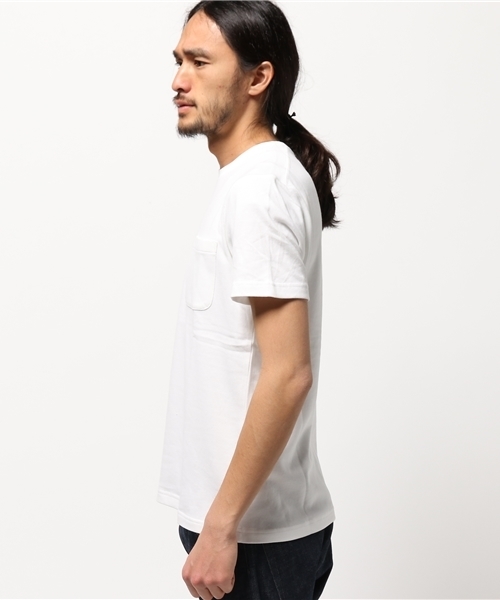 WEGO（ウィゴー）の「WEGO/ヘビーコットンポケットTシャツ（Tシャツ/カットソー・メンズ・ピンク/ホワイト/サックスブルー/ネイビー・LARGE/SMALL/MEDIUM）」の5枚目の写真