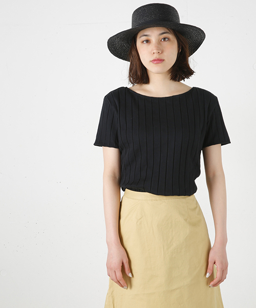 MOUSSY(マウジー)の「BACK RIBBON TOPS J(Tシャツ/カットソー・レディース・ブラック/ホワイト/レッド・FREE)」の2枚目の写真