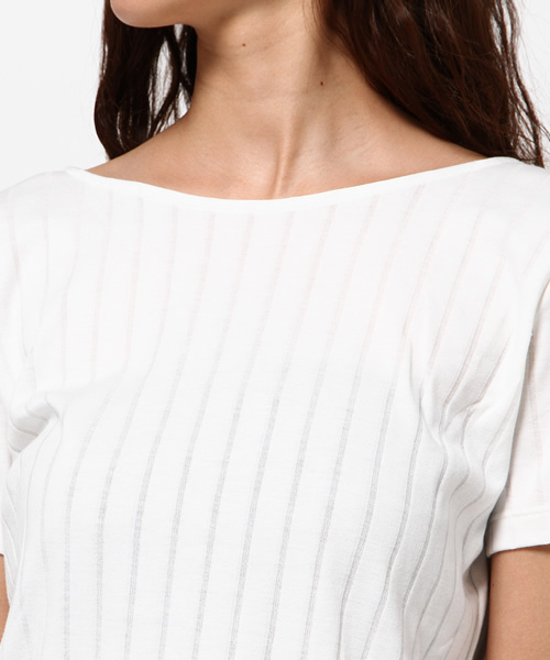 MOUSSY(マウジー)の「BACK RIBBON TOPS J(Tシャツ/カットソー・レディース・ブラック/ホワイト/レッド・FREE)」の12枚目の写真