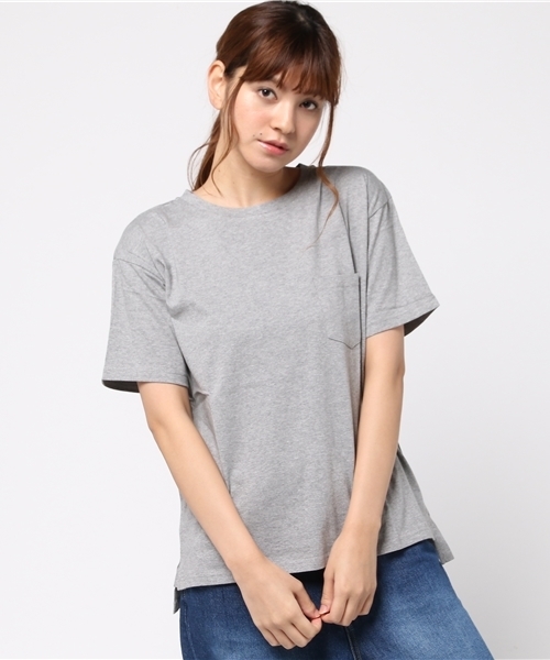 VENCEEXCHANGE(ヴァンスエクスチェンジ)の「カリフォルニアコットン ユルポケT(Tシャツ/カットソー・レディース・ブラック/スカイブルー/オフホワイト/アッシュグレー・MEDIUM)」の3枚目の写真