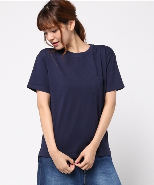 VENCEEXCHANGE(ヴァンスエクスチェンジ)の「カリフォルニアコットン ユルポケT(Tシャツ/カットソー・レディース・ブラック/スカイブルー/オフホワイト/アッシュグレー・MEDIUM)」の4枚目の写真