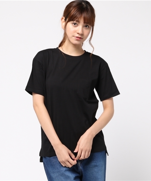 VENCEEXCHANGE(ヴァンスエクスチェンジ)の「カリフォルニアコットン ユルポケT(Tシャツ/カットソー・レディース・ブラック/スカイブルー/オフホワイト/アッシュグレー・MEDIUM)」の2枚目の写真