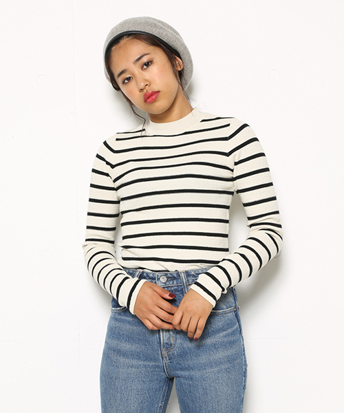 SLY（スライ）の「ストレッチサーマル HG ロンT（ニット/セーター・レディース・ブラック/オフホワイト/ホワイト系その他2/オレンジ系その他/グリーン系その他・1/2）」の3枚目の写真