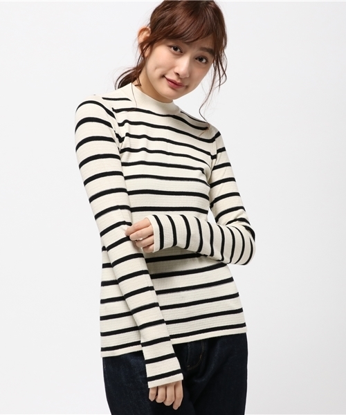 SLY（スライ）の「ストレッチサーマル HG ロンT（ニット/セーター・レディース・ブラック/オフホワイト/ホワイト系その他2/オレンジ系その他/グリーン系その他・1/2）」の14枚目の写真