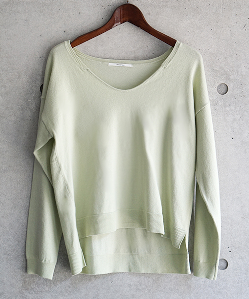 laboratory work(ラボラトリーワーク)の「綿混レースレイヤードツインセット(ニット/セーター・レディース・ライトグリーン/オフホワイト/ピンクベージュ・MEDIUM)」の6枚目の写真