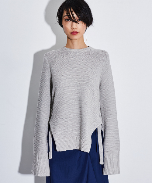 STUDIOUS（ステュディオス）の「【STUDIOUS】サイドレースアップニット（ニット/セーター・レディース・ブラック/グレー・1）」の9枚目の写真