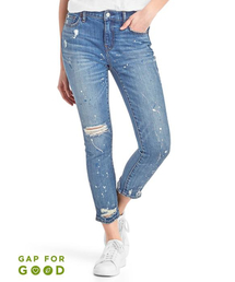 GAP | Gap ミッドライズ スプラッターペイント ベストガールフレンド ジーンズ(デニムパンツ)