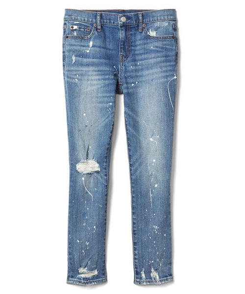 GAP（ギャップ）の「Gap ミッドライズ スプラッターペイント ベストガールフレンド ジーンズ（デニムパンツ・レディース・ライトインディゴブルー・27/23/25/29/26/24/28）」の5枚目の写真
