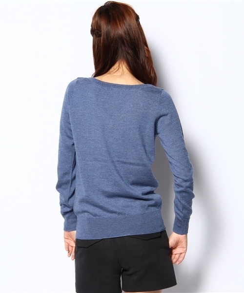 NANO universe（ナノユニバース）の「Basic               Vネック（ニット/セーター・レディース・ベージュ/グレー/ブラック/レッド/ブルー・FREE）」の7枚目の写真