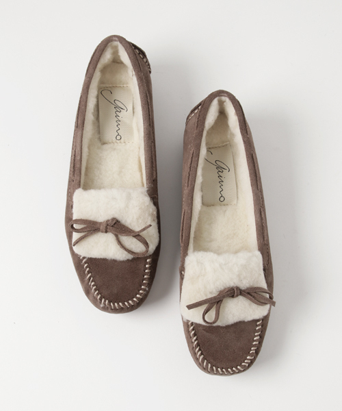 LBC（エルビーシー）の「【GAIMO】ガイモ シープローファー                 （ローファー・レディース・ベージュ/ライトブラウン・LARGE/MEDIUM）」の4枚目の写真