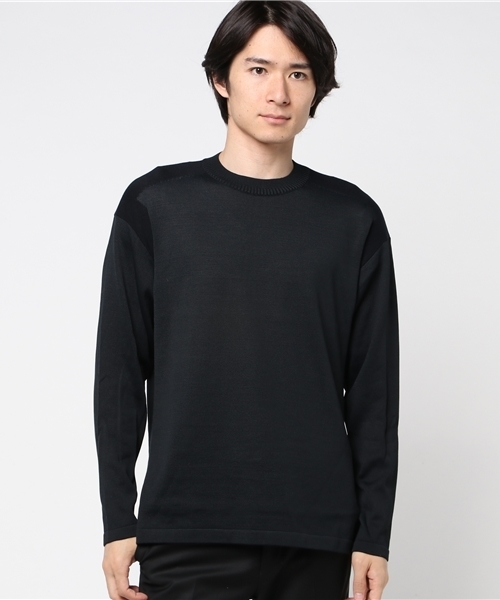 WRAPINKNOT（ラッピンノット）の「【WRAPINKNOT】プレーンニット（ニット/セーター・メンズ・ブラック/カーキ・2/3）」の2枚目の写真