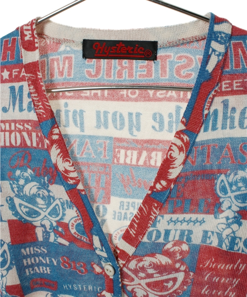 HYSTERIC MINI（ヒステリックミニ）の「SUPER MINI GIRL 総柄 ロングカーディガン（カーディガン/ボレロ・キッズ・ブラック/ブルー・100/120）」の3枚目の写真