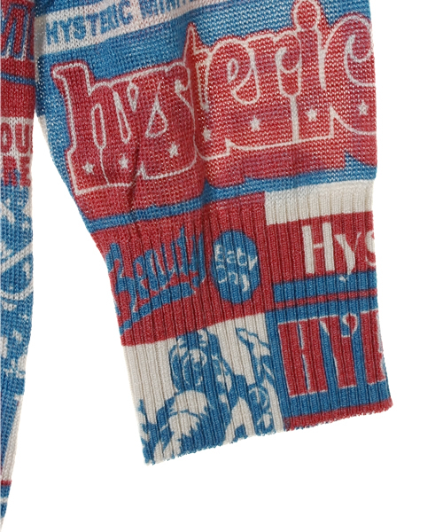 HYSTERIC MINI（ヒステリックミニ）の「SUPER MINI GIRL 総柄 ロングカーディガン（カーディガン/ボレロ・キッズ・ブラック/ブルー・100/120）」の4枚目の写真