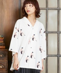 オーバーサイズ総柄開襟アロハシャツ