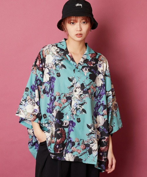 セール】オーバーサイズ総柄開襟アロハシャツ（シャツ/ブラウス