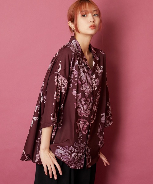 セール】オーバーサイズ総柄開襟アロハシャツ（シャツ/ブラウス