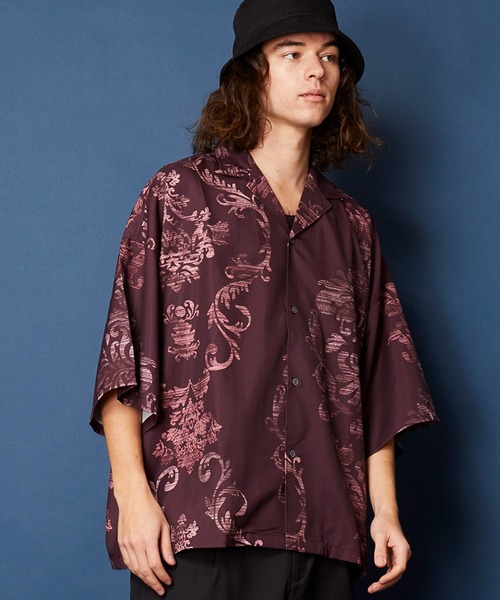 セール】オーバーサイズ総柄開襟アロハシャツ（シャツ/ブラウス