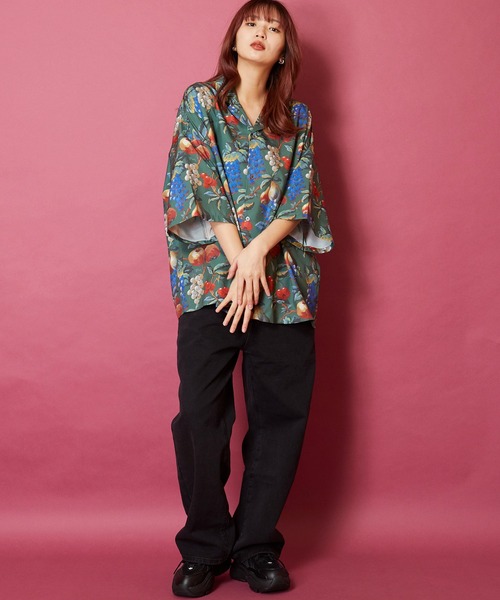 オーバーサイズ総柄開襟アロハシャツ（シャツ/ブラウス）｜unrelaxing